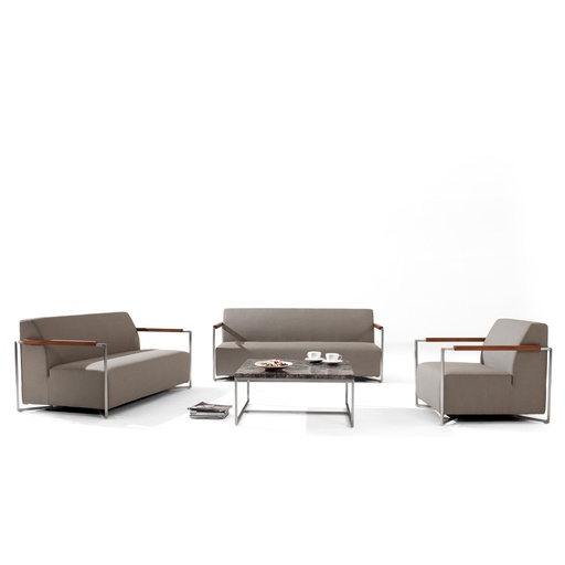 [207007011] Emilia Set (Green/Cream,Lounge-150x88x85H Ottoman-150x61x40H, Powder Coated Aluminum Frame)