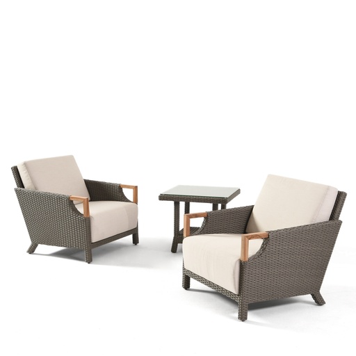 [207007017] Largo Club Chair + End Table Set (Golden Brass and Textured Glass,160xD15xH120, Brass)