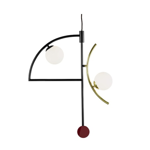 [207006006] Suspension Lamp Polished Brass (Gold/White,85x15x25H, Frosted Antique Brass)