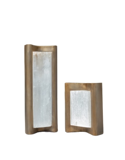 [207004048] Kinzoku Cluster Lights (Selenite,BIG - HT - 50.8, L - 20.3,  W - 17.7.  SMALL - H - 30.4, L - 20.3 , W - 20.3, Cloud Brass)