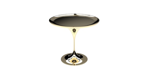 [34-607] Carlsbad Side Table (Cream,8x26x53 H CM, Bronze-Patina/Brass)