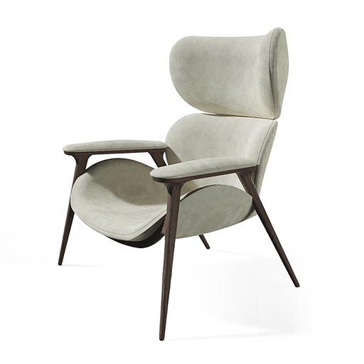 [63-507-02] Khepri Tall Armchair (Cream,18x33x8 H CM, Shagreen)