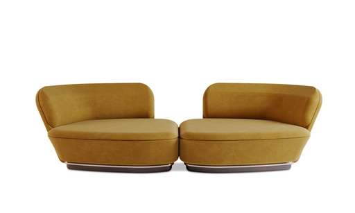 [64-220-01
] Al Hijr/ Modular Lt01 Sofa (Cream,8x26x53 H CM, Bronze-Patina/Brass)