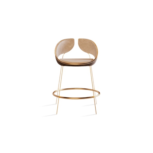 [68-505
] Hyoku/ Bar Stool (Brown/Black,1SS-90x81x75H 3SS-208x81x72H CT-130x70x37H ST-72x72x43H, Powder Coated Aluminum Frame)