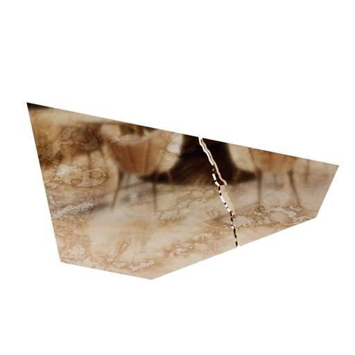 [53-215
] Firefall Mirror (Cream,8x26x53 H CM, Bronze-Patina/Brass)