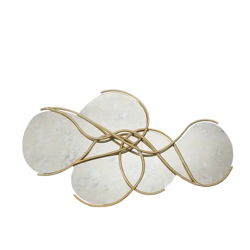 [53-112] Meghalaya120 Mirror (Gold,23x21x22H CM, Porcelain)