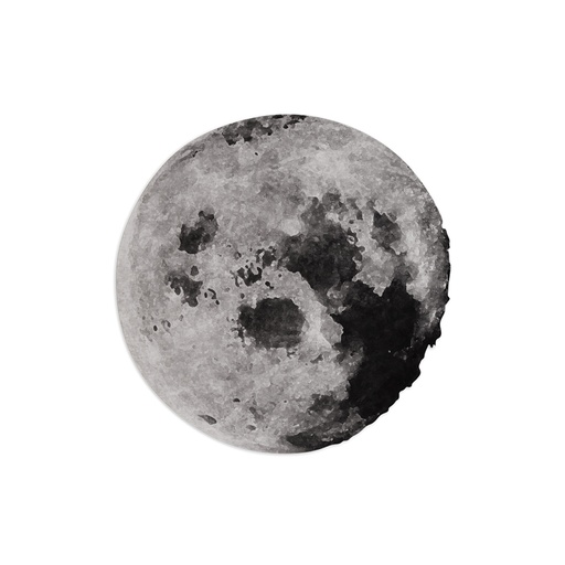 [93-608
] Moon/ Rug (White,7x13x30 H CM, Porcelain)