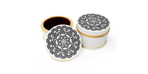 [101-102-01
] Enxoval Olivia/ 21 Jewellery Box (White,25x25x48H CM, Porcelain)