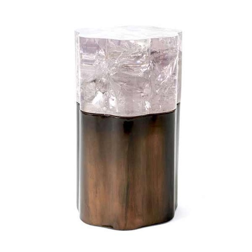 [1005] Rytel Table
(Bronze & Clear Amethyst) (Dark,5x16x35 H CM, Bronze-Patina/Brass)