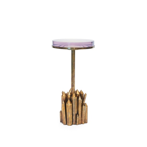 [1007-10DIA] Kryptonite Side Table
(10" Dia) (Dark,5x16x35 H CM, Bronze-Patina/Brass)