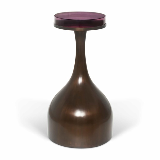 [1008-BR] Magnifying Decanter Table
(Bronze & Dark Amethyst) (Brown/Black,1SS-90x81x75H 3SS-208x81x72H CT-130x70x37H ST-72x72x43H, Powder Coated Aluminum Frame)