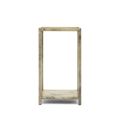 [1015-PL] Classic Shelf Drink Table (Dark,5x16x35 H CM, Bronze-Patina/Brass)