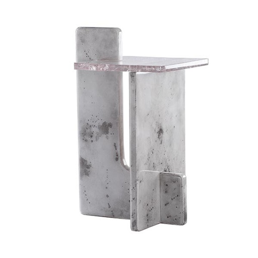 [1027-PGIR] Elle Side Table
(Grey Parchment) (White,25x25x48H CM, Porcelain)