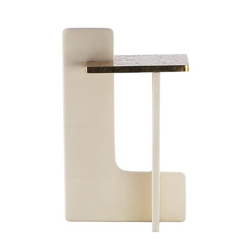 [1027-PNBH] Elle Side Table (Grey,CC-80x85x77H ET-61x61x53H CM, Powder Coated Aluminum Frame)