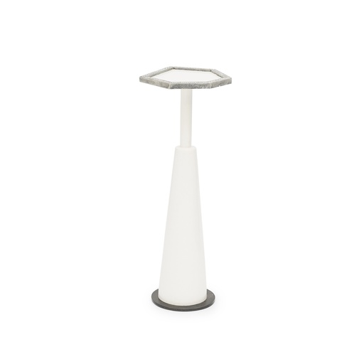 [1030-RW] Trap Side Table
(White) (Cream,18x33x8 H CM, Shagreen)
