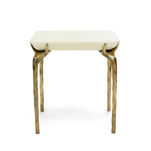 [1033-PN] Cimbrone Side Table (White,25x25x48H CM, Porcelain)