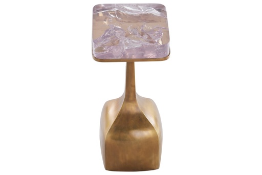 [1036] Oomo Side Table
(Clear Amethyst) (81x120x181, Goatskin)