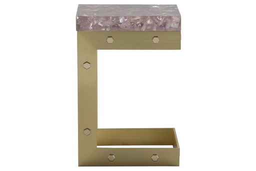 [1038-BBICR] Cassian Side Table
(Clear Amethyst) (White,25x25x48H CM, Porcelain)