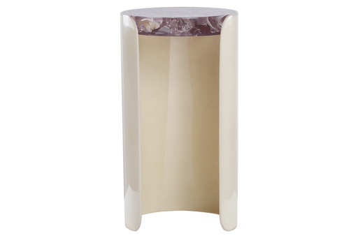 [1042-PN] Spoleto Side Table
(Natural Parchment) (White,25x25x48H CM, Porcelain)