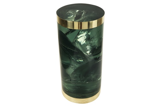 [1044] Round Gem Side Table (Brass,Brush Polished Brass)
