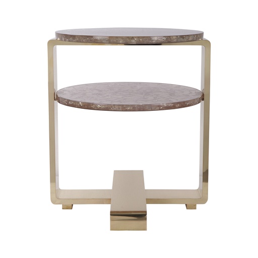 [1052-BPCR25] Winslet Table
(Champagne & Brass)) (81x120x181, Goatskin)