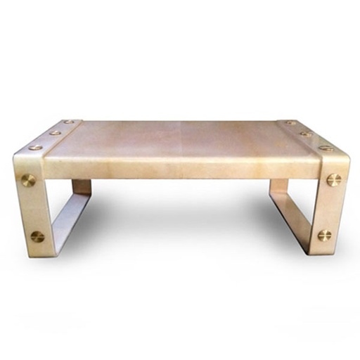 [2012-PNBP] Lug Coffee Table
(Natural & Brass) (White Onyx And Light Gold,102x50x49 cm, Light Gold On Metal)