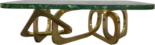 [2023-BPIR] Olivers Coffee Table
(Brass & Ice-Cracked Resin) (Antique Brass,30x9x50H, Brass)