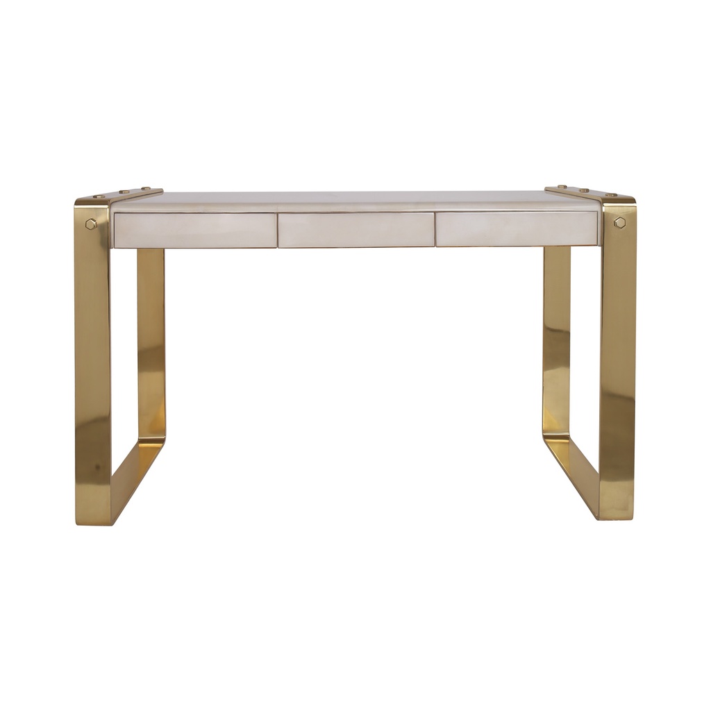 Parchment Lug Desk (Natural & Brass) | Deco Webiste