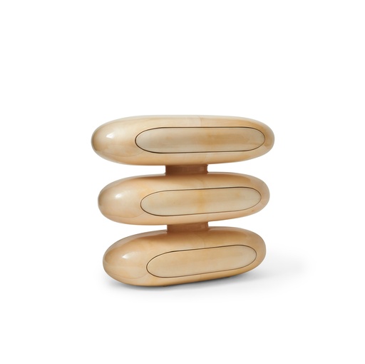[6003-PN] Touché Chest
(Natural Parchment) (Gold,23x21x22H CM, Porcelain)