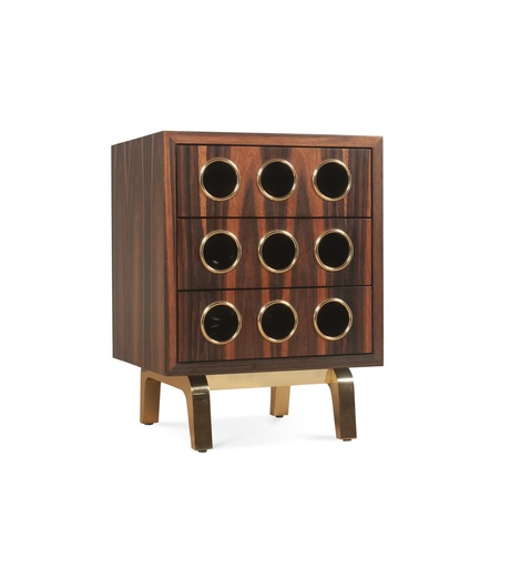 [6018-BT] Marseilles Ebony 3-Drawer Bedside Table