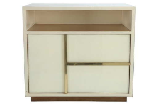 [6031-PN] Scilla Side Table
(Charcoal Parchment) (Brass,Brush Polished Brass)