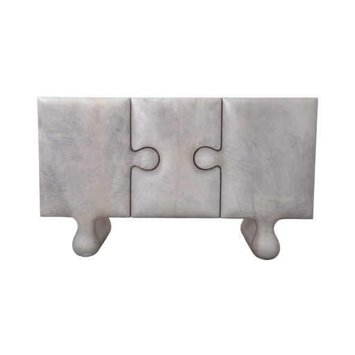 [7002-PG] Puzzle Cabinet (Greyish,122x56x84H, Shagreen)