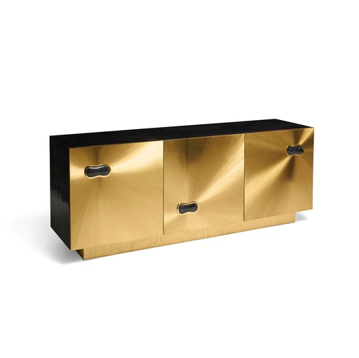 [7010-3DOORCREDENZA] Jewel Specimen Credenza (Grey,CC-80x85x77H ET-61x61x53H CM, Powder Coated Aluminum Frame)