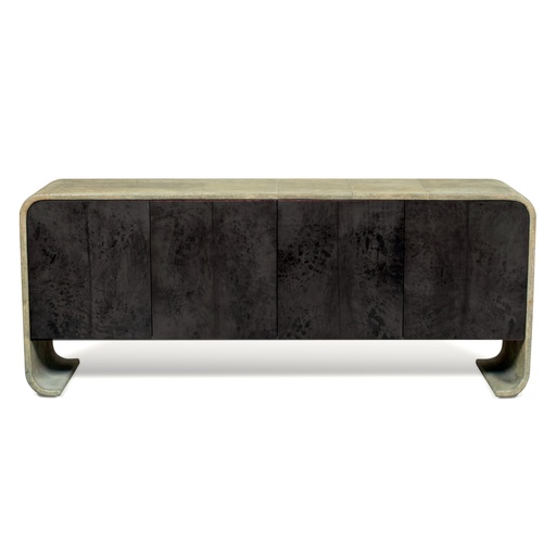 [7031-PC] Scroll Sideboard
(Charcoal Parchment) (Green/Cream,Lounge-150x88x85H Ottoman-150x61x40H, Powder Coated Aluminum Frame)