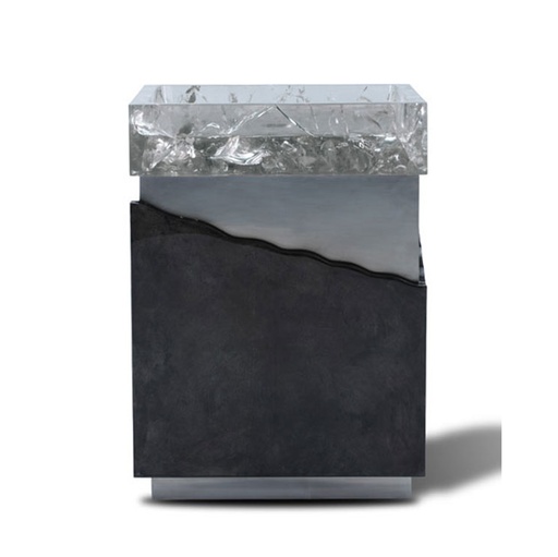 [VAN-2] Teran Washbasin
(Charcoal & Stainless) (81x120x181, Goatskin)