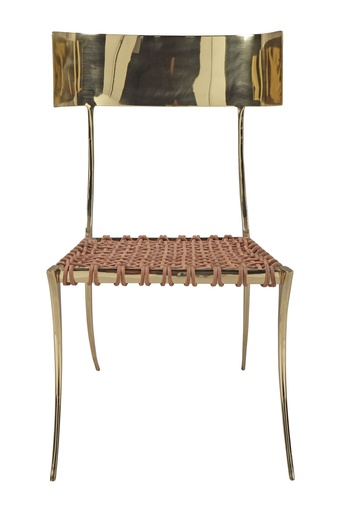 [9008-BP-LITE] Brass Klismos Chair
(Lite) (Grey,CC-80x85x77H ET-61x61x53H CM, Powder Coated Aluminum Frame)