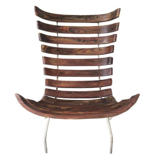 [9011-ERB06] Ebony Rib Chair (81x120x181, Goatskin)