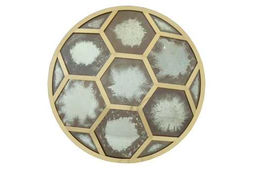 [M2] Honeycomb Convex Mirror (Cream/Black,DT-183x107x75H DC-66x66x72H CM, Powder Coated Aluminum Frame)
