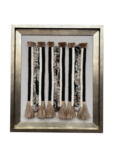 [208002433] Woven Wall Art (White/Bronze,25X22X27 H CM, Porcelain)