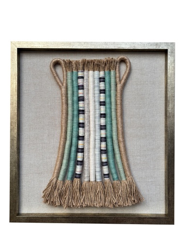 [208002435] Woven Wall Art (Multicolour,80x68 H CM, Fabric Jute And Wool)
