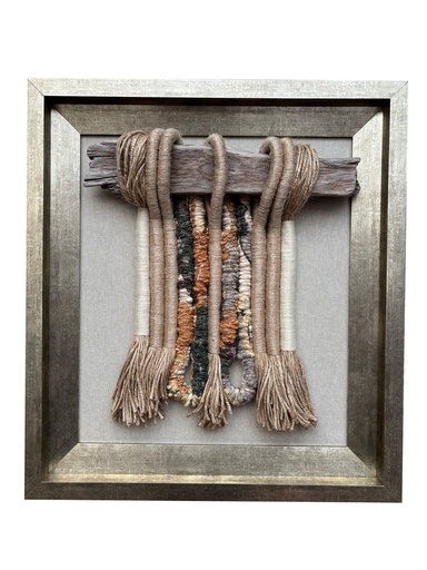 [208002436] Woven Wall Art (Multicolour,45x50 H CM, Fabric Jute And Wool)