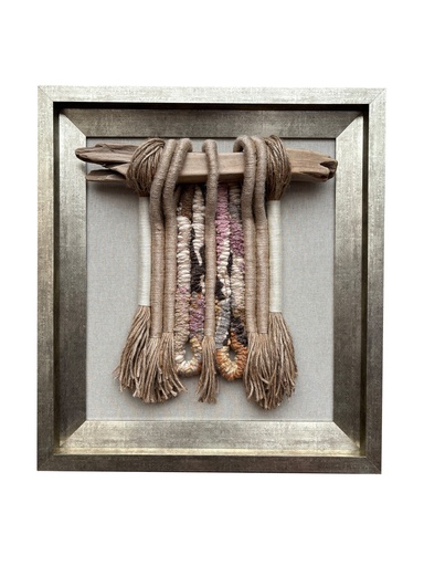 [208002439] Woven Wall Art (Brown/Black,42x26x163H cm, Wood/Metal)