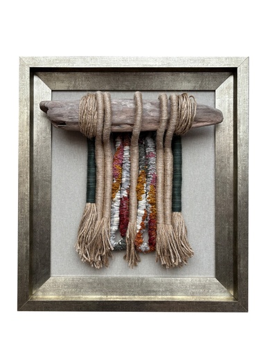 [208002440] Woven Wall Art (Multicolour,45x50 H CM, Fabric Jute And Wool)