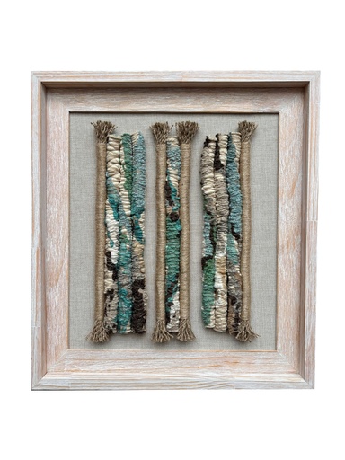 [208002442] Woven Wall Art (Multicolour,45x50 H CM, Fabric Jute And Wool)