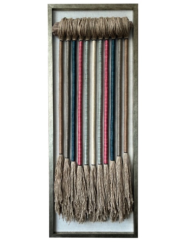[208002444] Woven Wall Art (Multicolour,45x50 H CM, Fabric Jute And Wool)