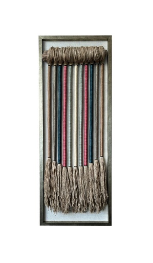 [208002444] Woven Wall Art (Multicolour,50x55 H CM, Fabric Jute And Wool)