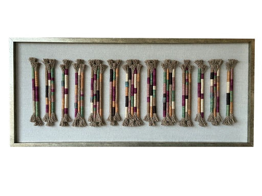 [208002445] Woven Wall Art (Multicolour,45x50 H CM, Fabric Jute And Wool)