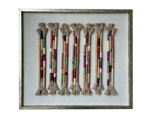 [208002446] Woven Wall Art (Silver/White,85X97X102, Upholstered)