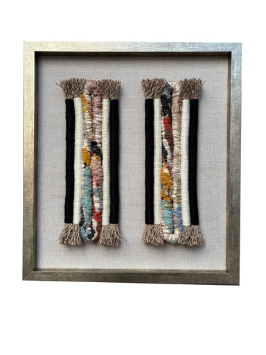 [208002451] Woven Wall Art (Multicolour,50x55 H CM, Fabric Jute And Wool)