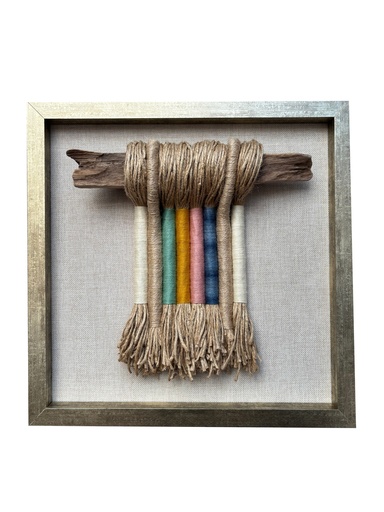 [208002452] Woven Wall Art (Multicolour,45x45x H CM, Fabric Jute And Wool)